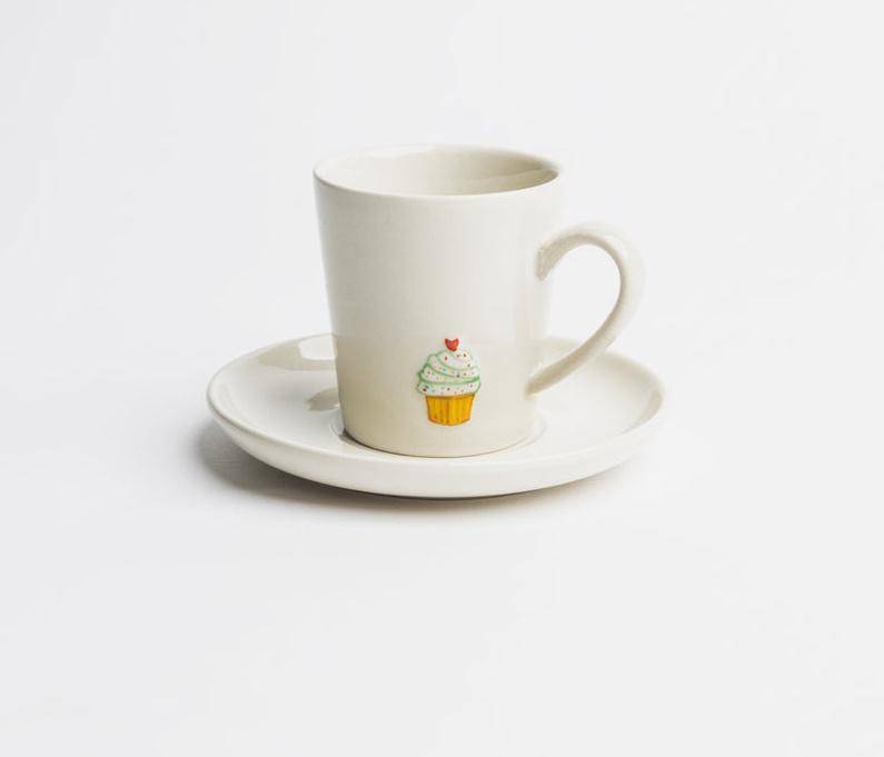 Tranquillo Espressotasse Brunettea mit Cup Cake