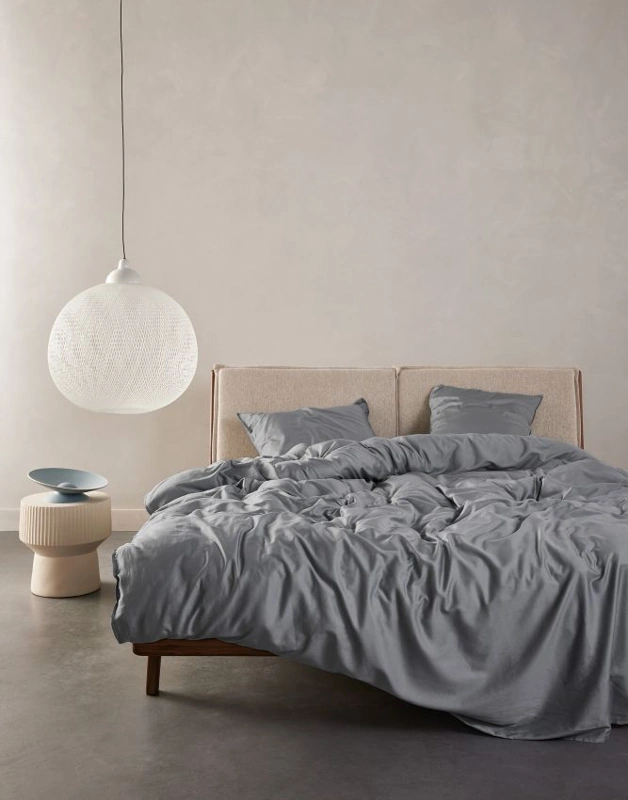 ESSENZA Baumwollsatin Bettwäsche Minte Global Grey 135 x 200 cm + 80 x 80 cm