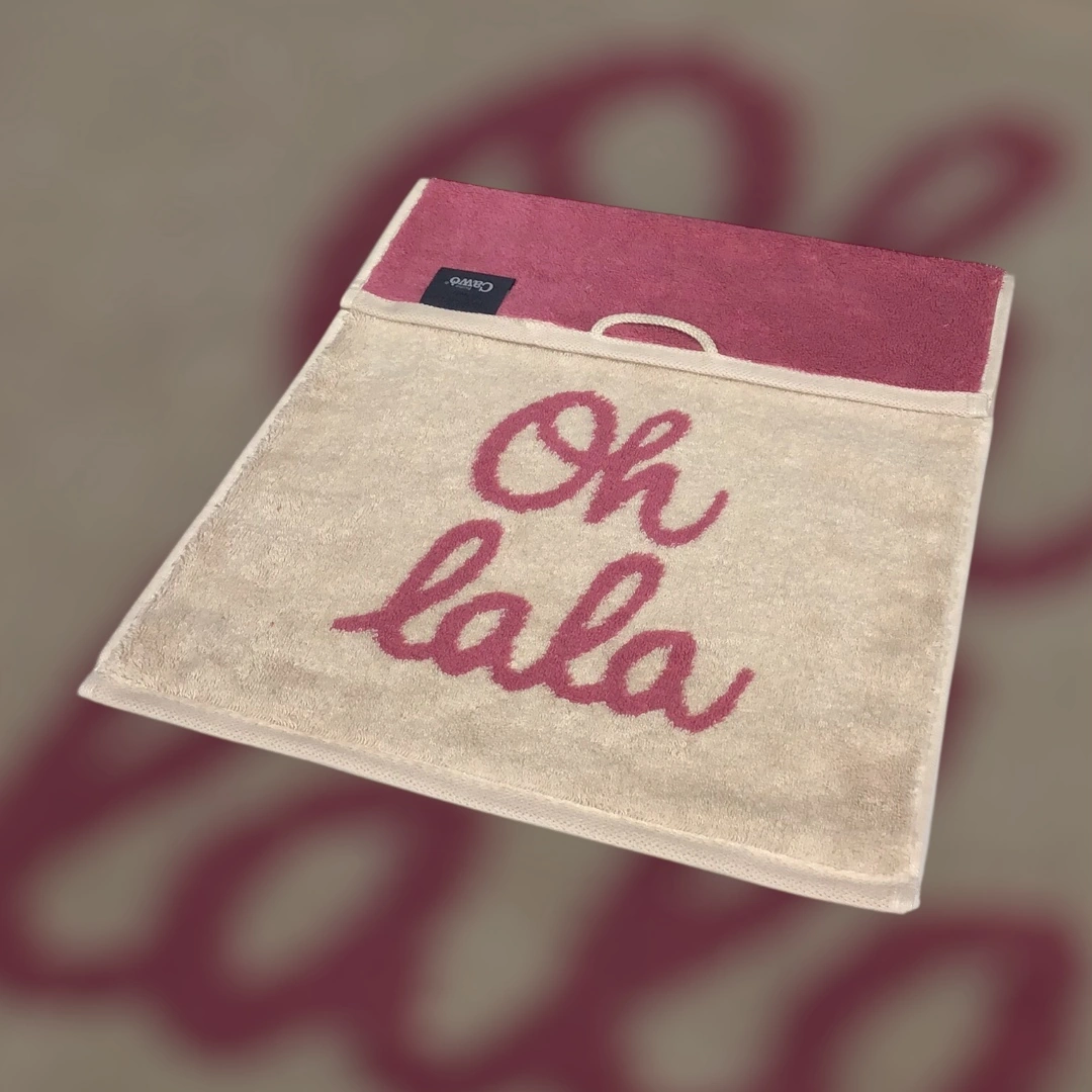 Cawö Frottiertuchserie Postcard Towels Edition " Oh lala " Beige/Beere Gästetuch 30 x 50 cm