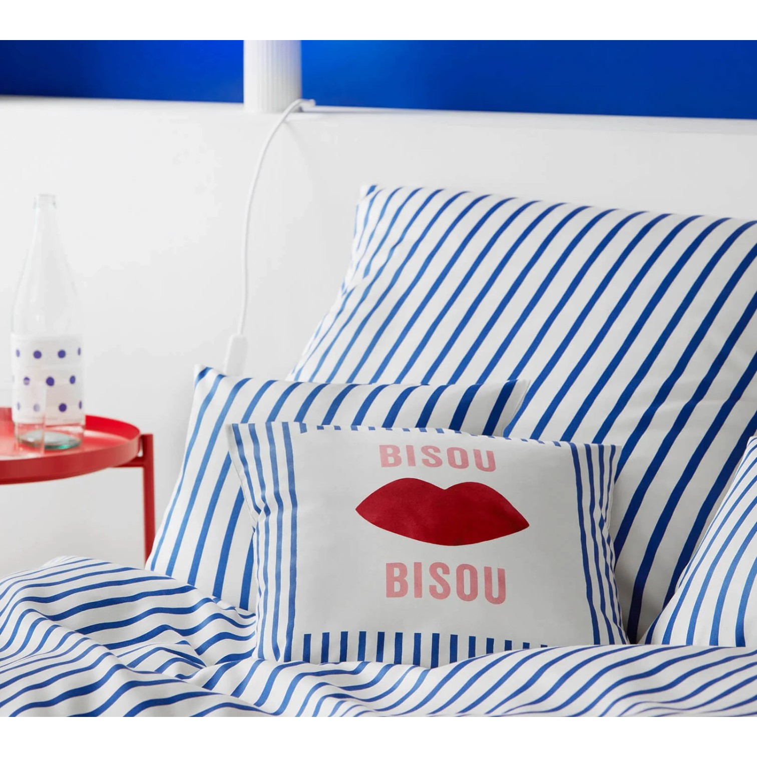 Elegante Comfort Satin Bettwäsche Double Blau 135 x 200 cm