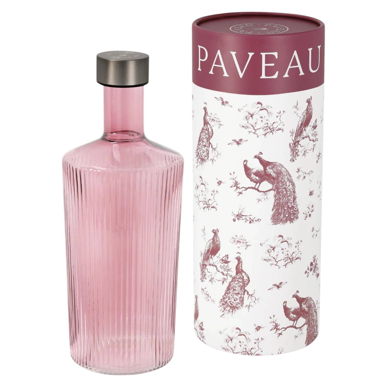Paveau Ribbed Wasserflasche aus Glas mit dekorativer Geschenkverpackung – stilvoll und nachhaltig.