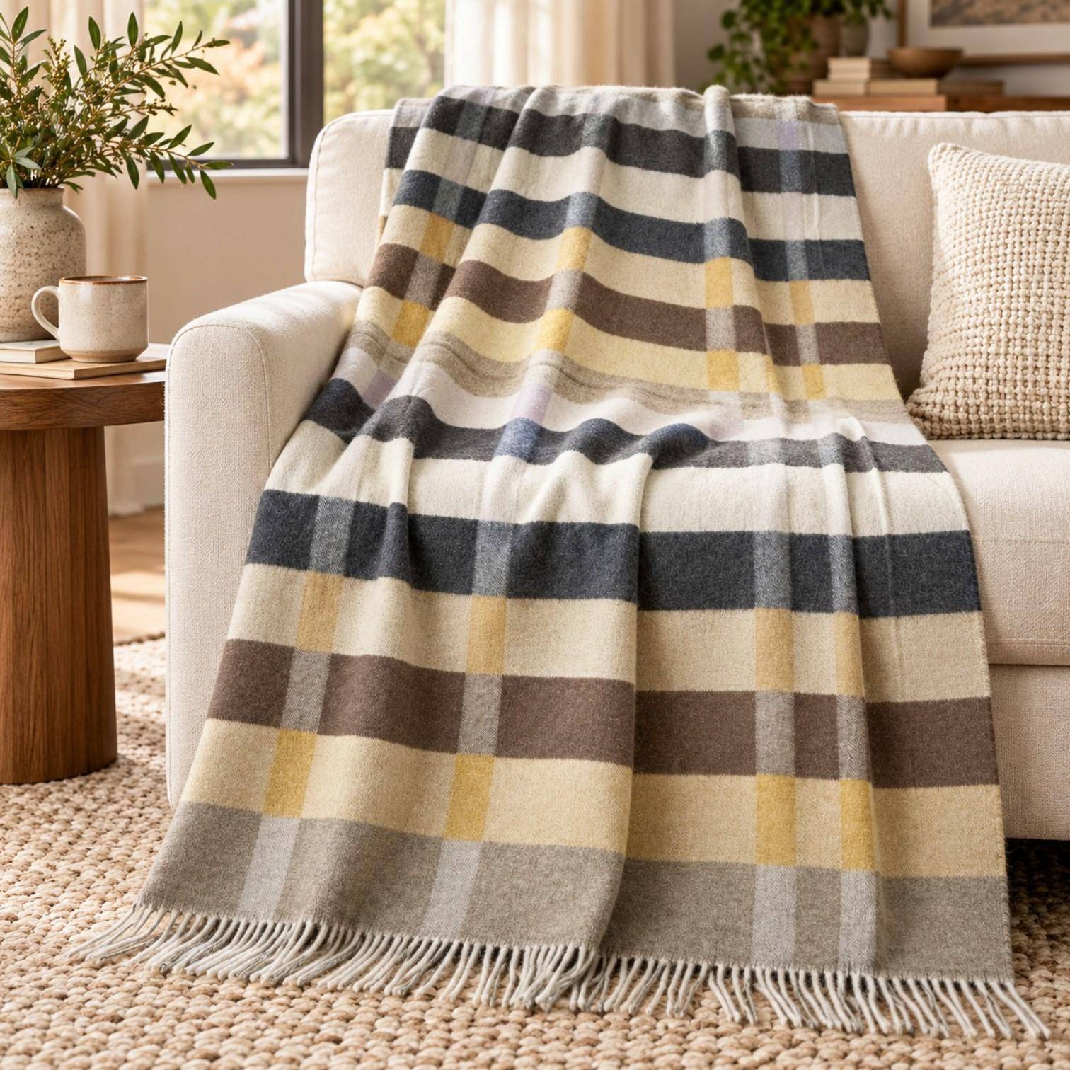 Annett Moschner Plaid Ibiza Natur 130 x 195 cm
