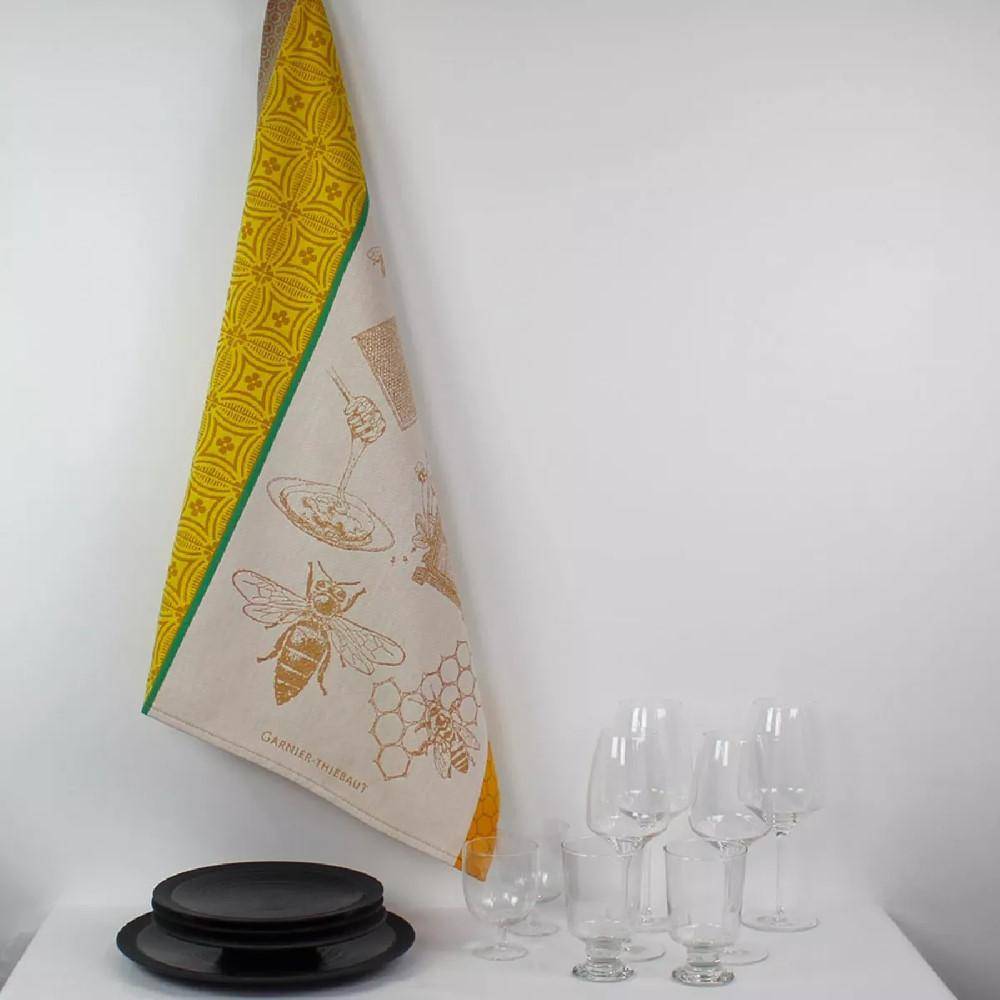 Garnier Thiebaut Geschirrtuch - Miel Et Abeilles Ocre