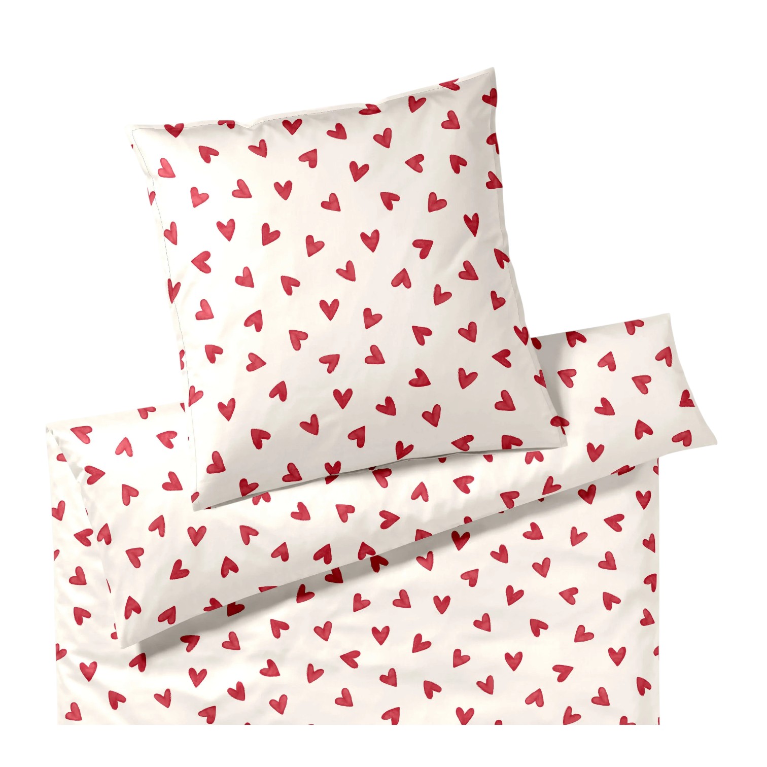 Elegante Comfort Satin Bettwäsche Cherie Rot 155 x 220 cm