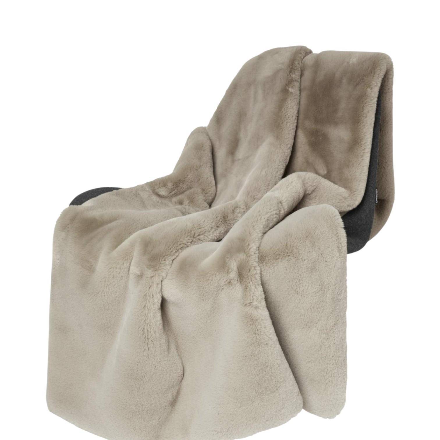 Skinnwille Plaid Fluffy Taupe M 120 x 180 cm