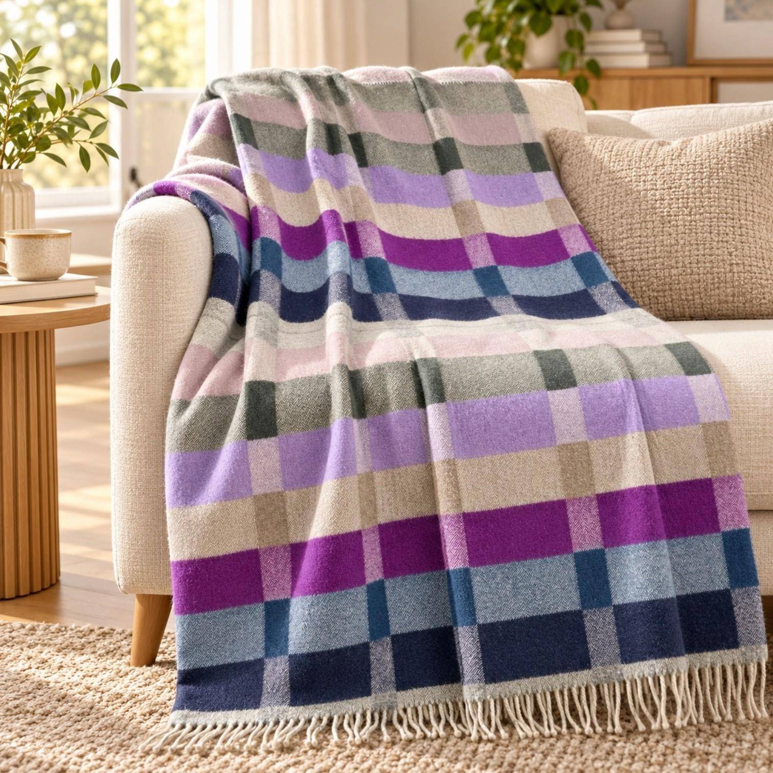 Annett Moschner Plaid Ibiza Beere 130 x 195 cm