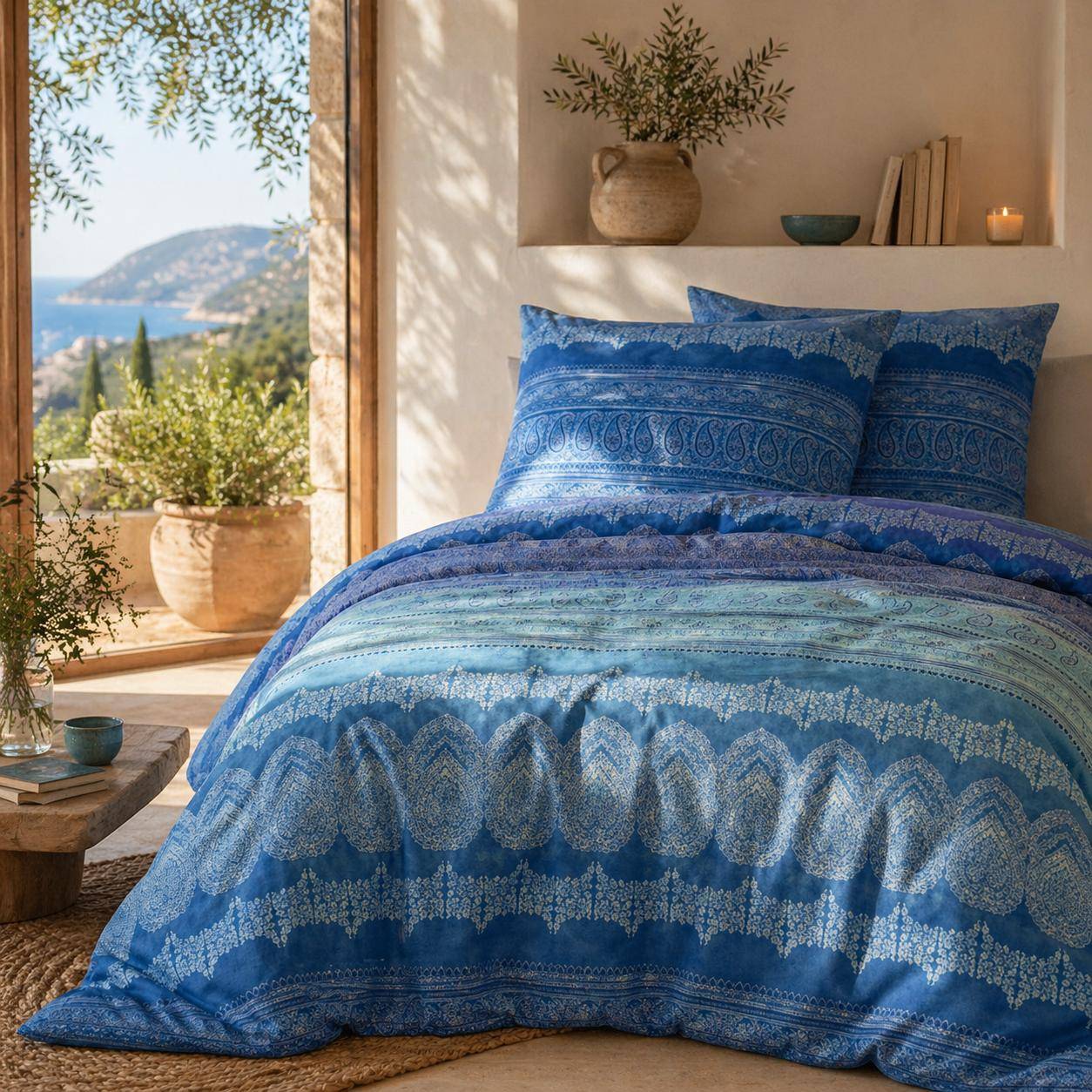 hochwertige Bettwäsche in prächtigen Farben und Designs