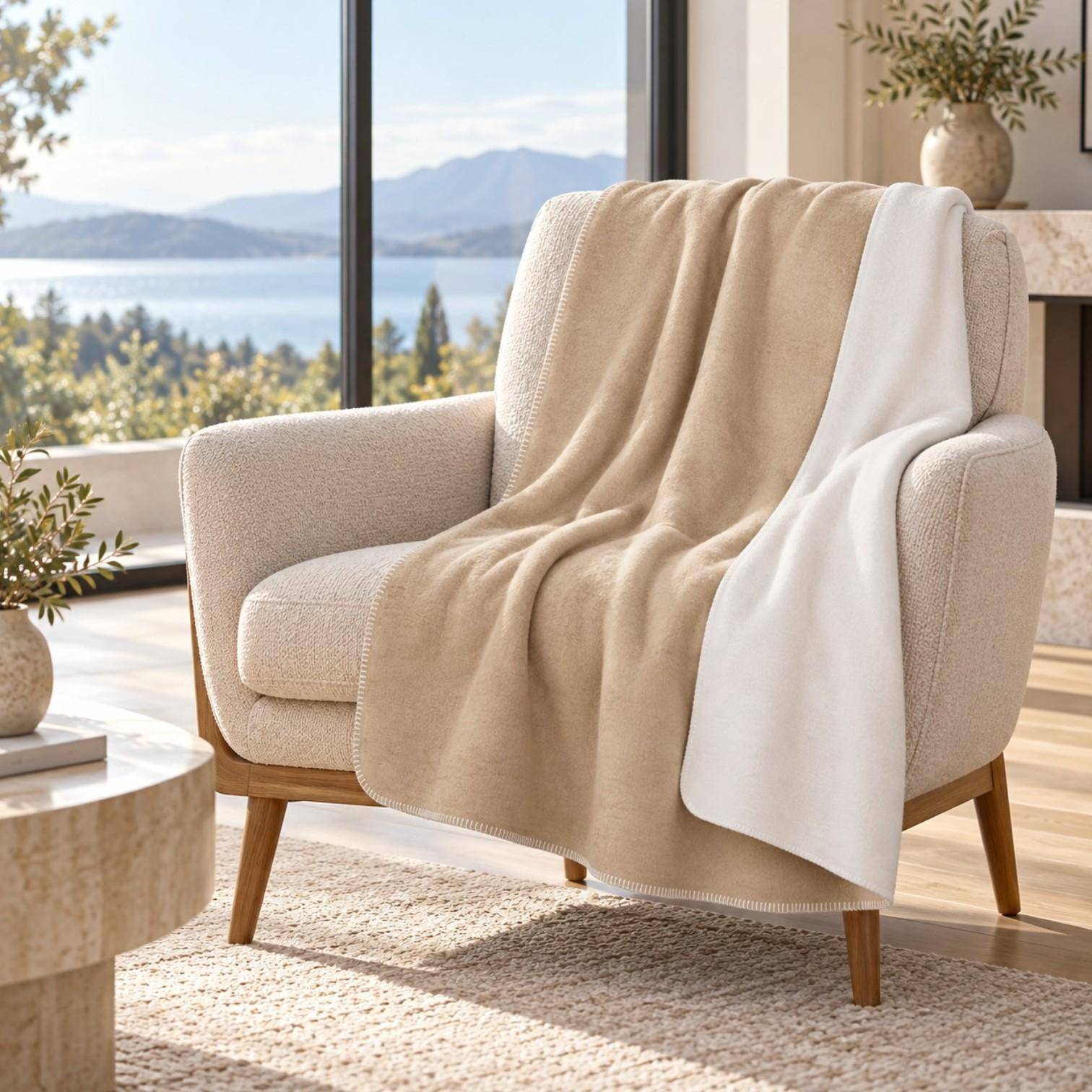 Pad Decke Hobart in Sand 150 x 200 cm