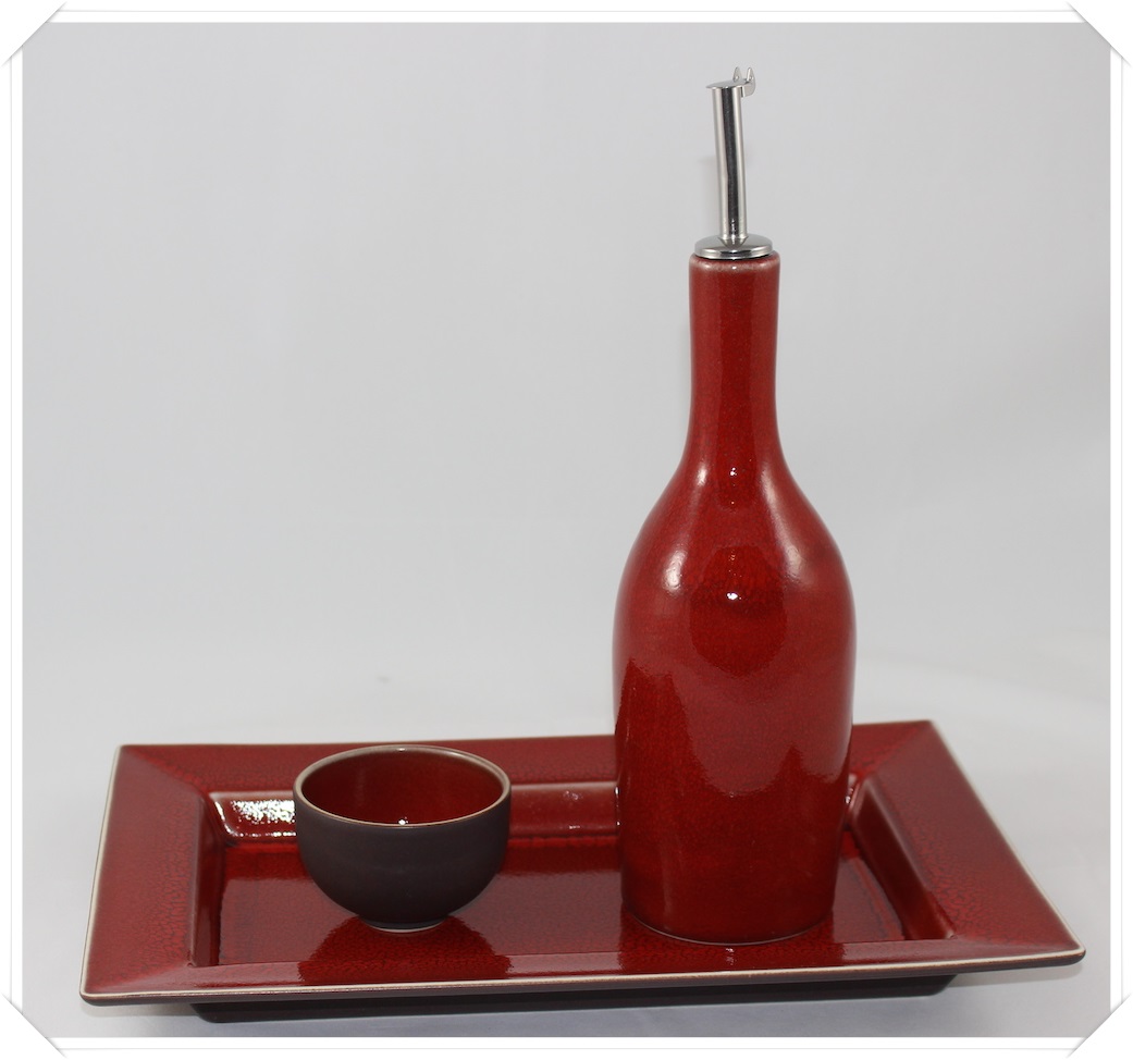 Jars Keramik Tourron Fb.Cerise Öl/Essigflasche