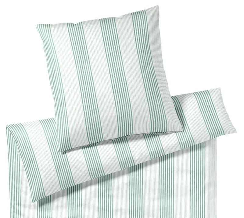 Elegante Comfort Satin Bettwäsche Capri Jade Grün 155 x 220 cm