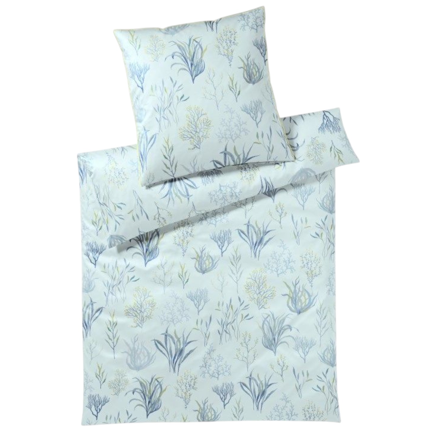 Elegante Baumwollsatin Bettwäsche Reef Aquagrün 155 x 220 cm