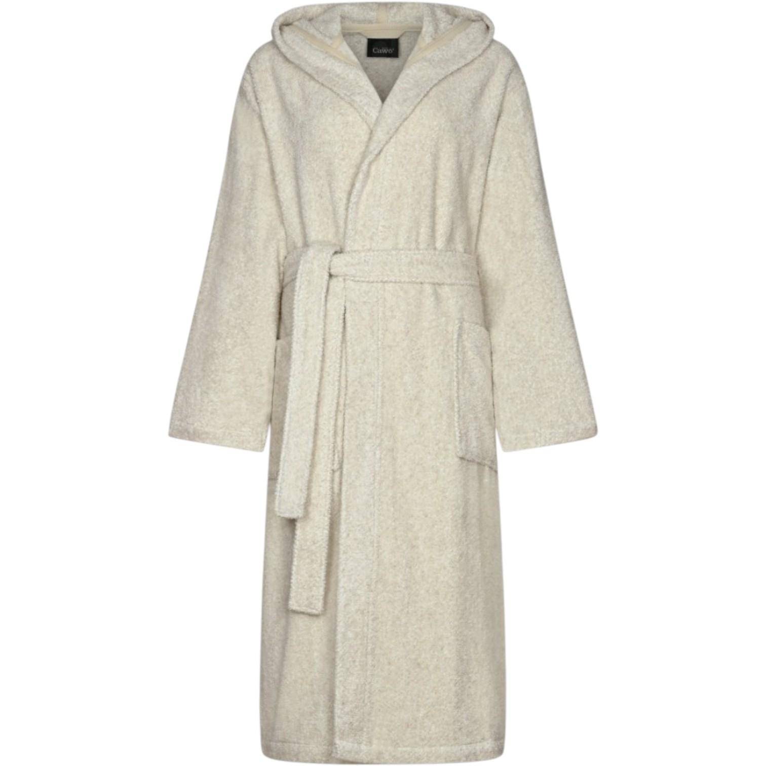 Cawö Herren Bademantel Kapuze SAUNA Cotton & Hemp 846 in Natur Größe S
