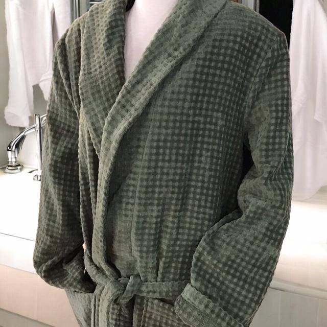 Cawö Herren Bademantel Kimono 6508 Farbe Grün Größe 48