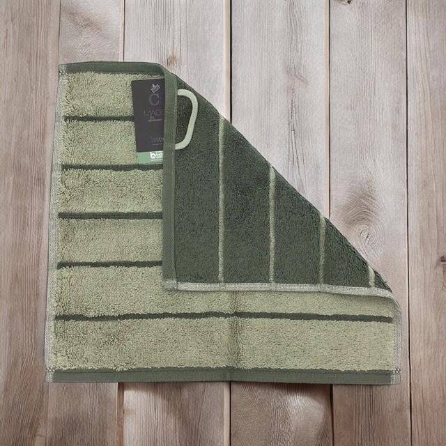 Cawö Frottiertuchserie Balance Doubleface 6232 Wasabi Seiflappen 30 x 30 cm