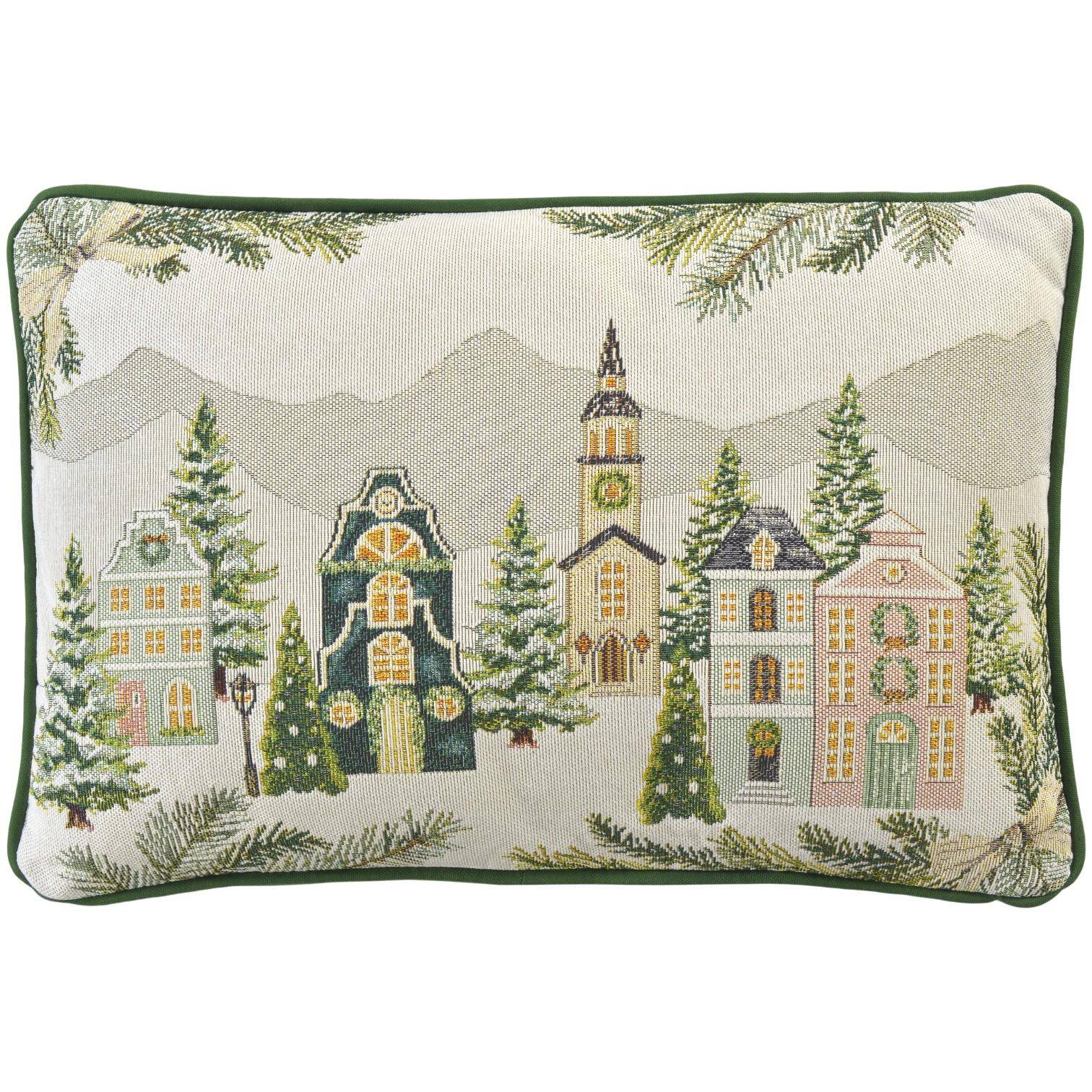 Sander Kissen gefüllt Gobelin Xmas Valley 32 x 48 cm