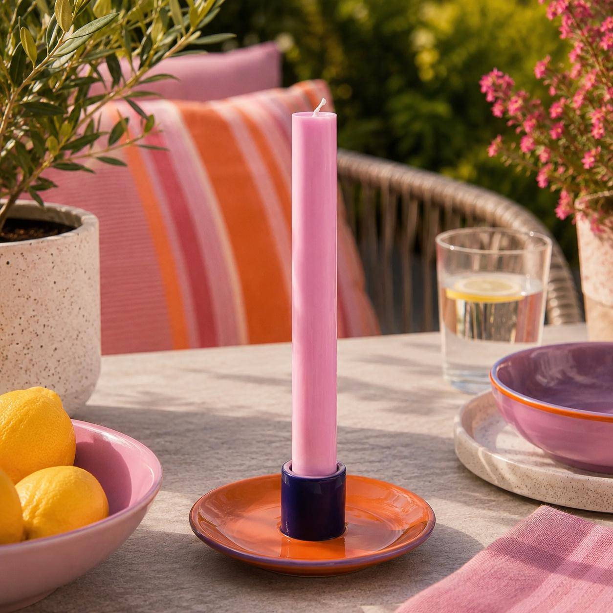 Tranquillo Kerzenhalter Colouri Orange/Violett