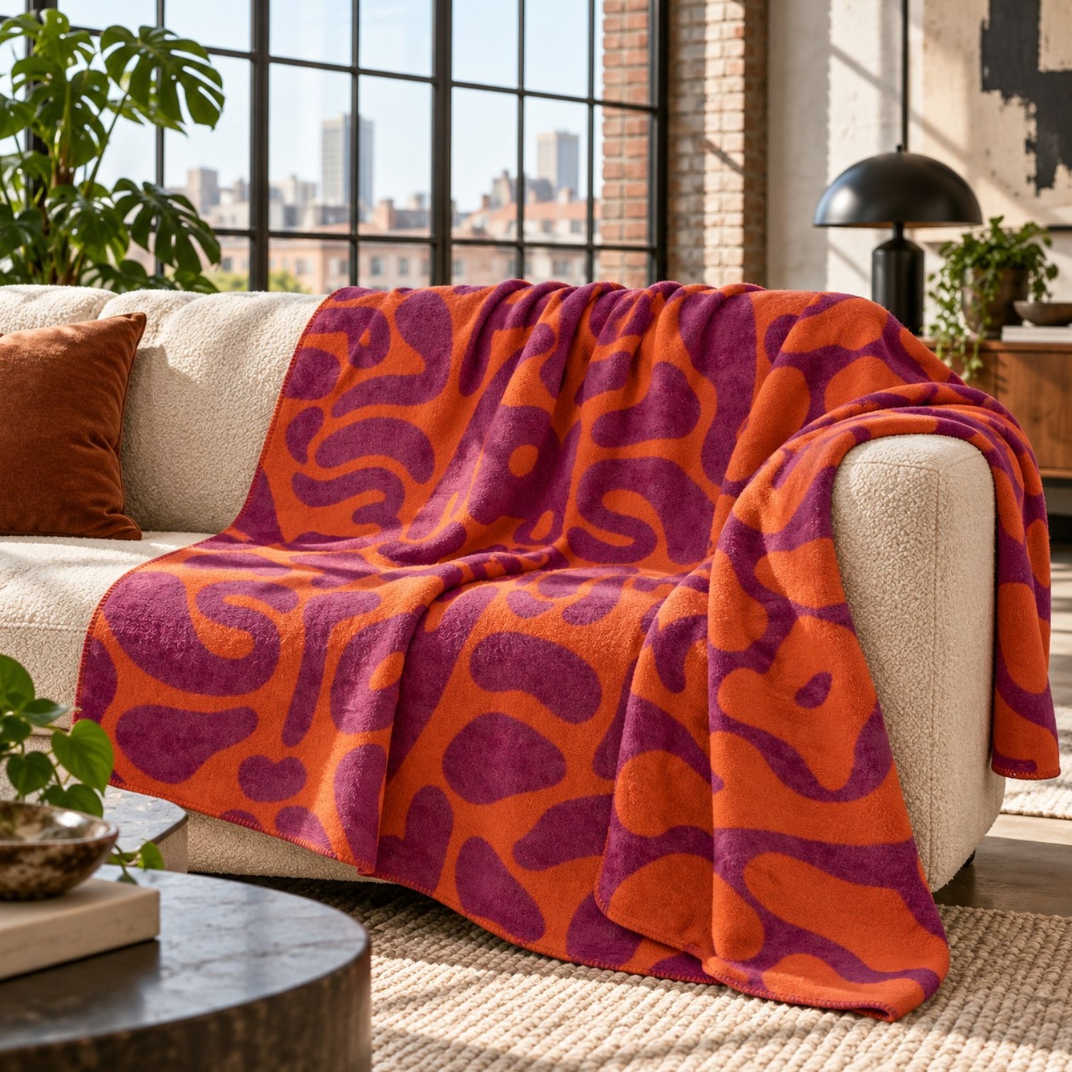 Pad Decke Wild in Pumpkin-Fuchsia 150 x 200 cm