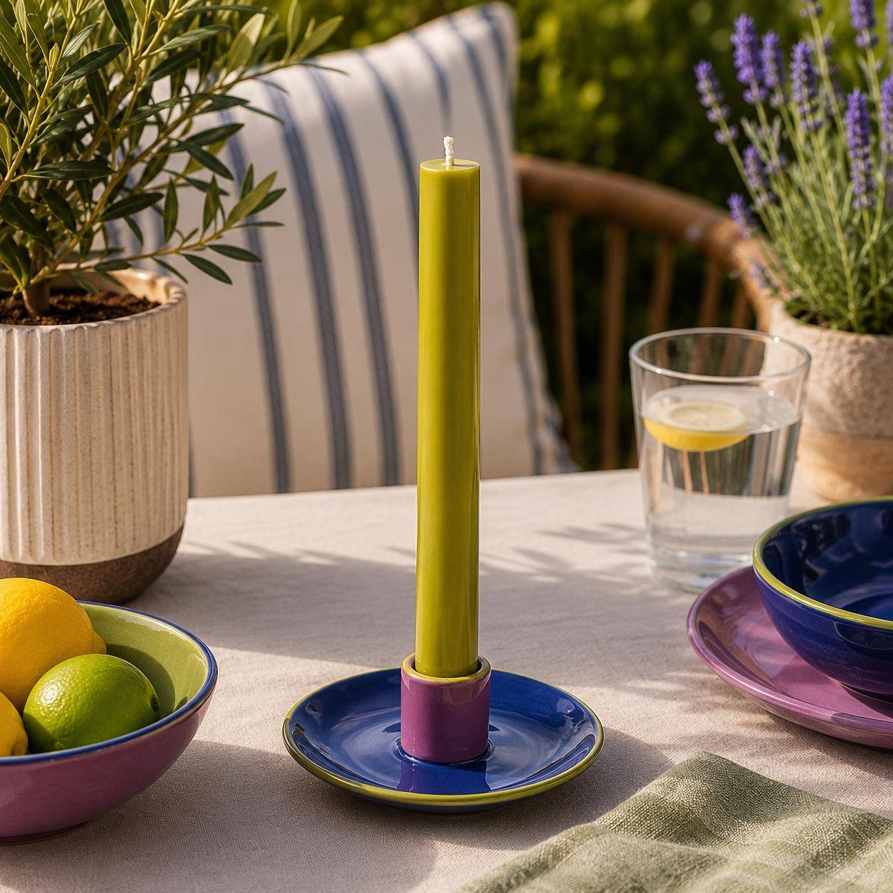 Tranquillo Kerzenhalter Colouri Blau/Violett