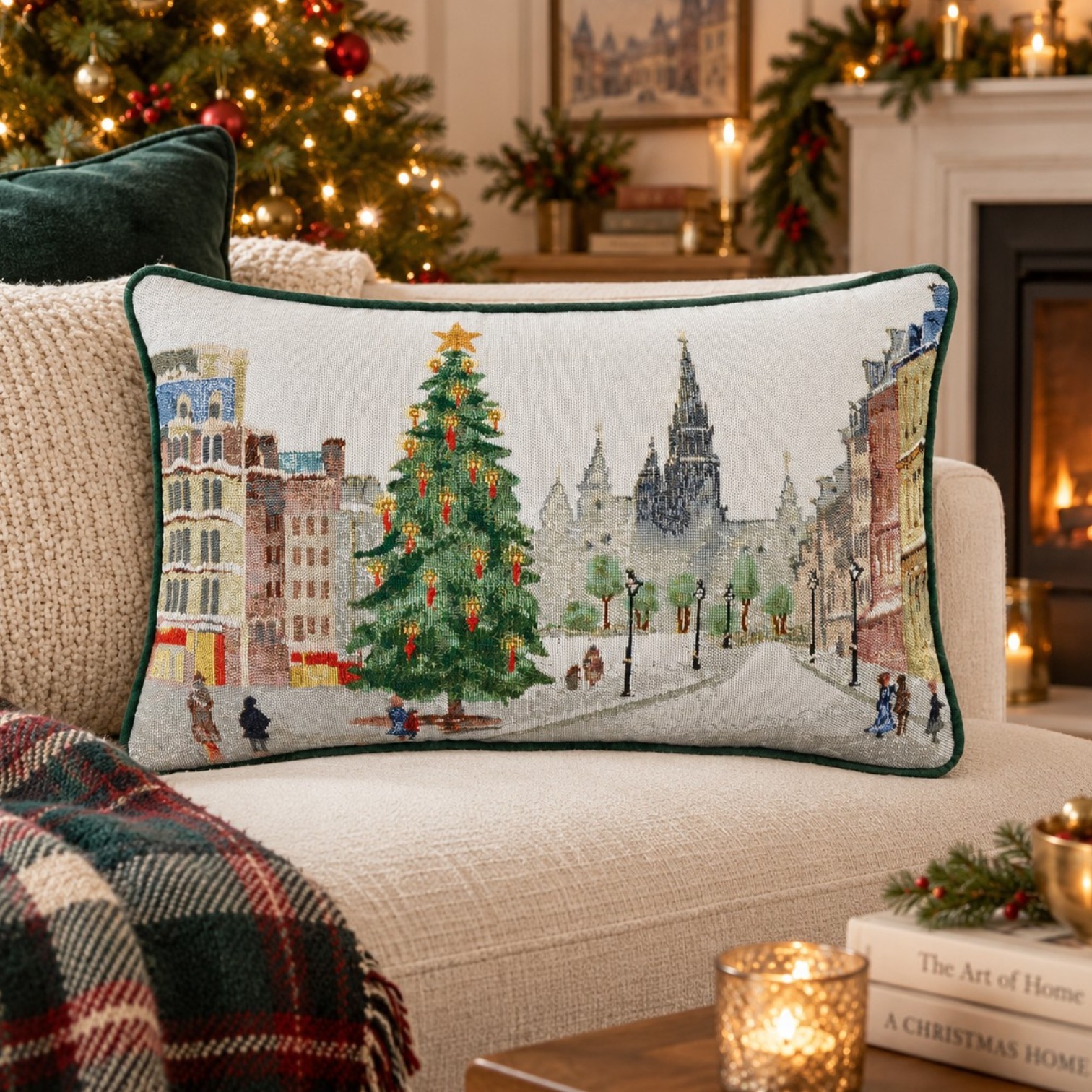 Sander Kissen gefüllt  X - Mas in Town 32 x 48 cm