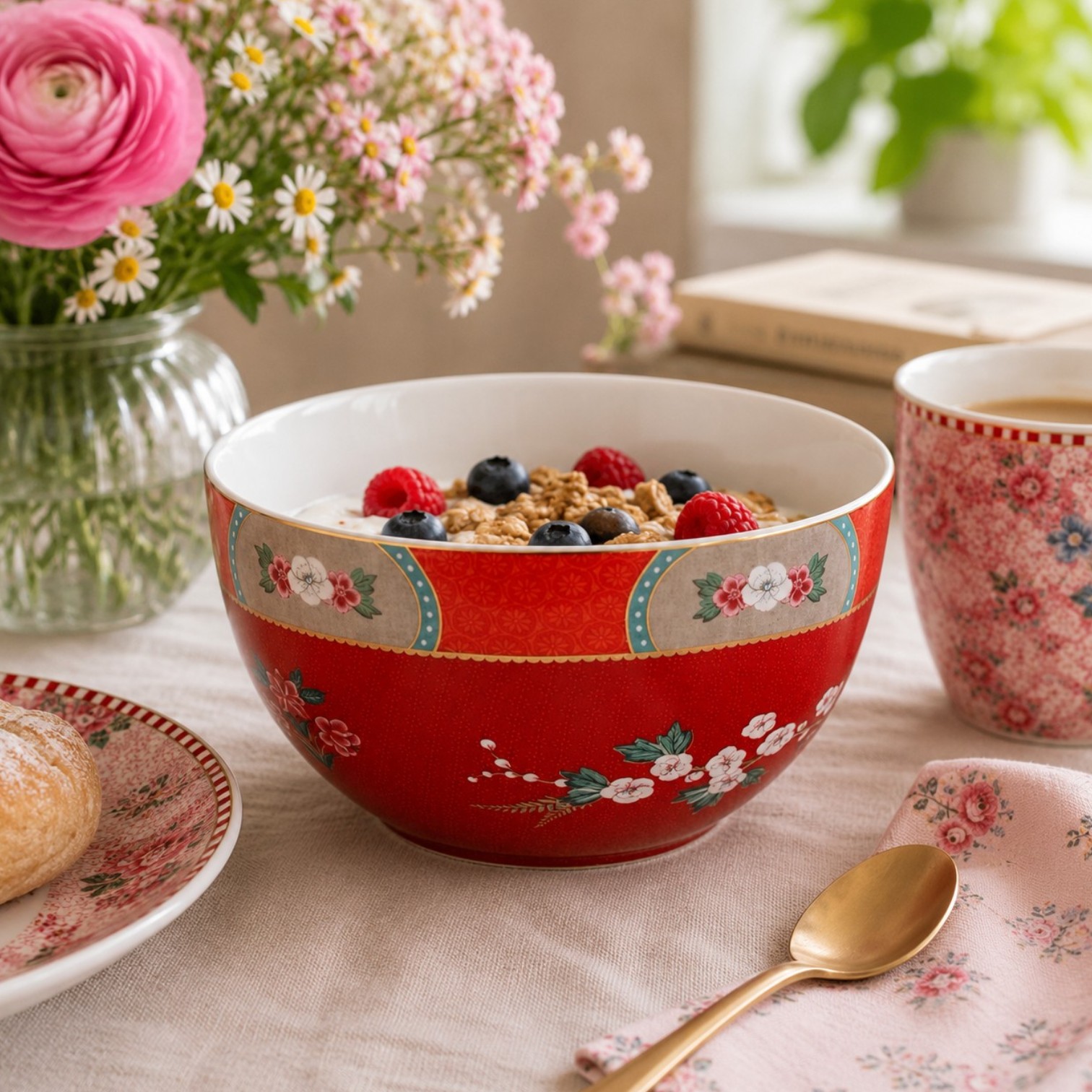 PiP Studio Bowl Blushing Birds Red 18 cm