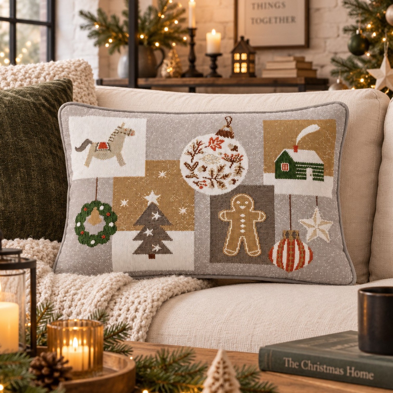Sander Kissen gefüllt Gobelin Home 4 X-mas 32 x 48 cm