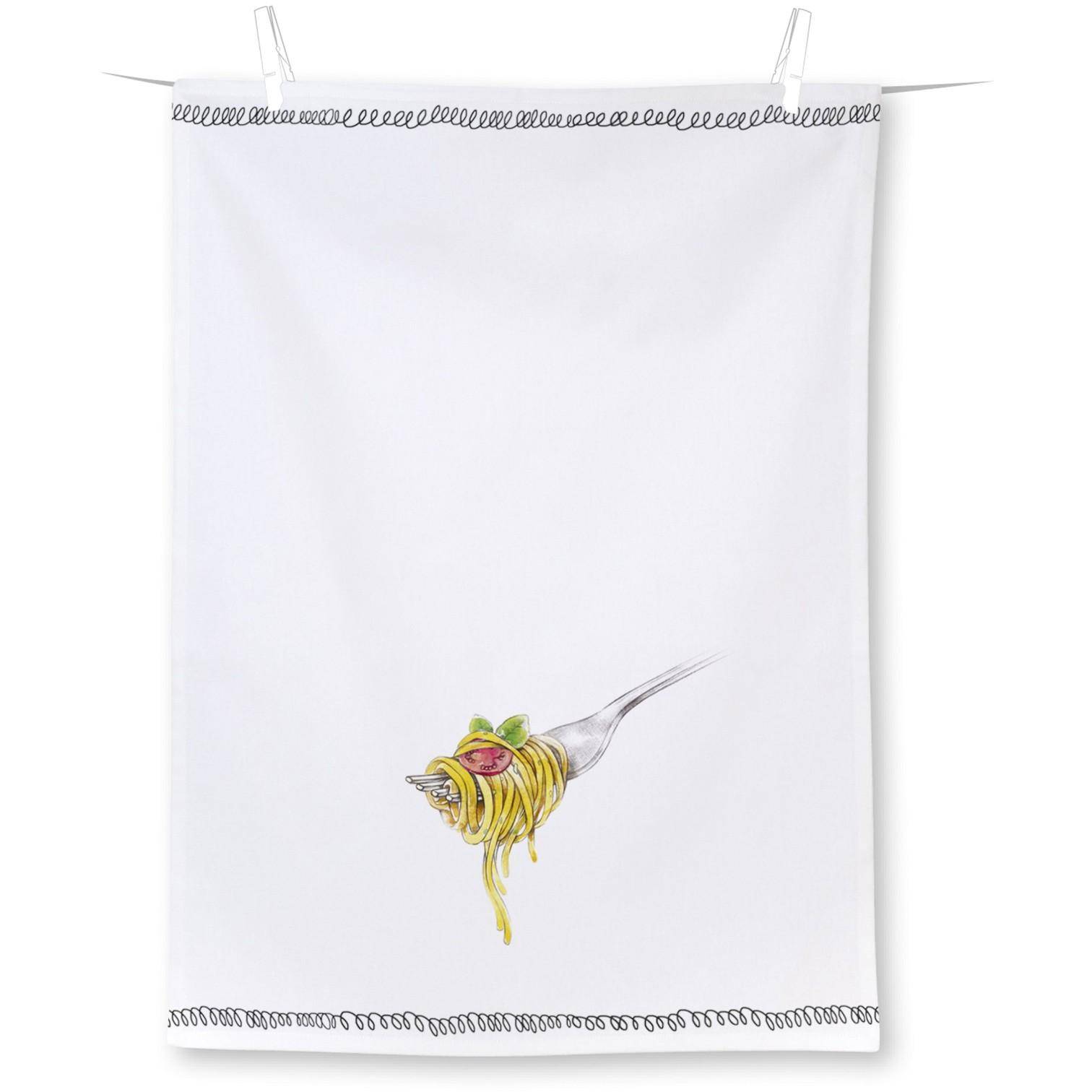 Geschirrtuch Pasta Time 50 x 70 cm – 100% Baumwolle und saugfähig