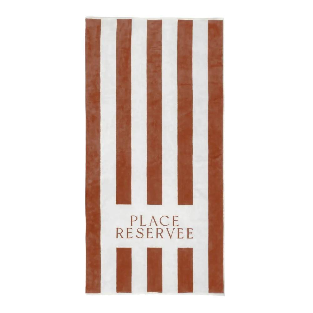 Sunset BV Strandtuch Place Reservee Beige 100 x 200 cm mit beige-weißen Streifen aus 100 % Baumwolle