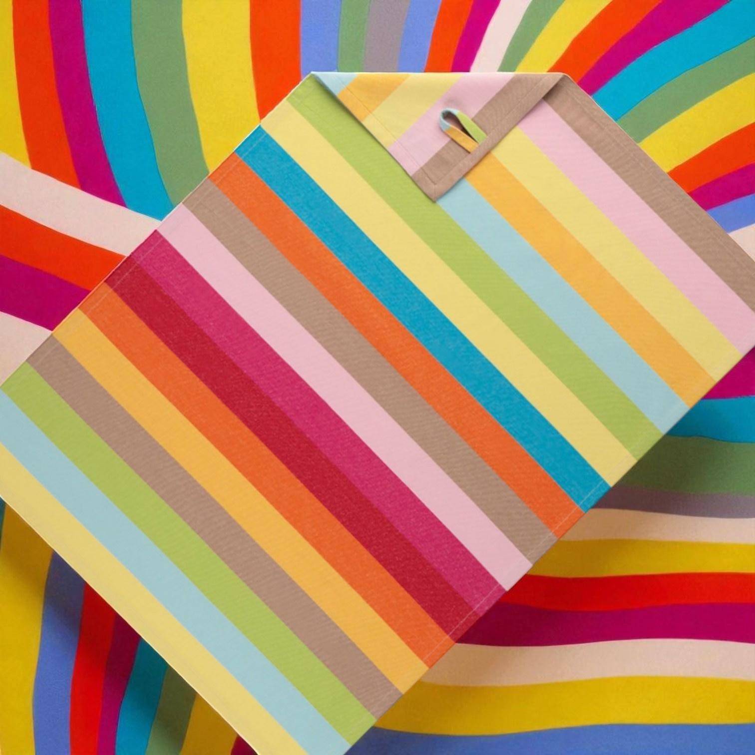 Cawö Geschirrtuch Lifestyle Cuisine Blockstreifen 7018 Multicolor 50 x 70 cm