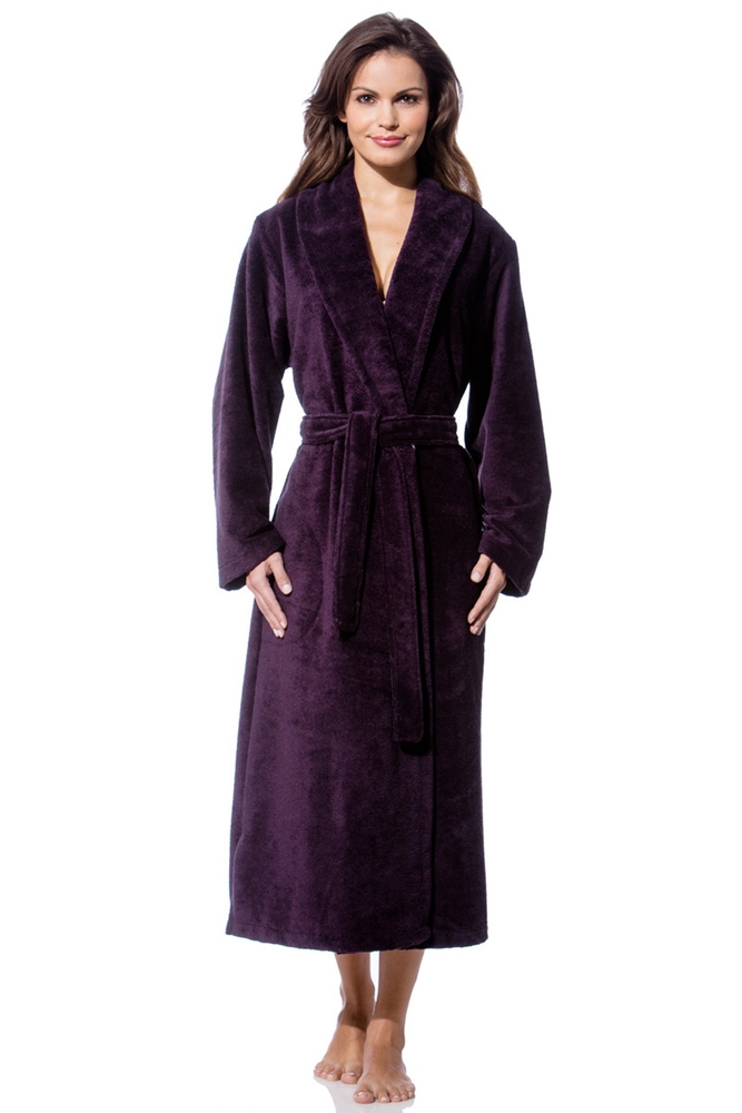 Morgenstern Damen Bademantel Schalkragen Anna Burgund Größe XL