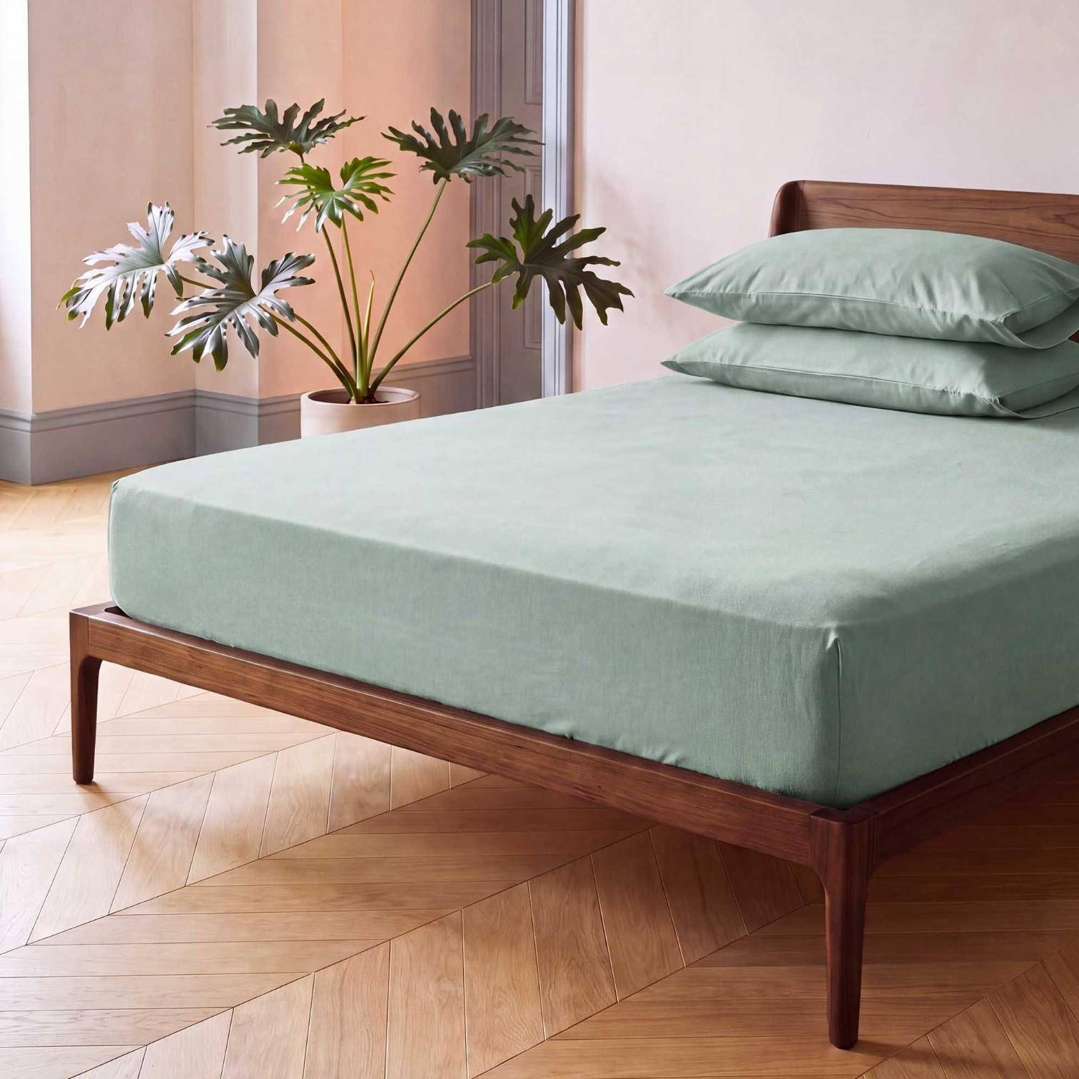 ESSENZA Fine Organic Jersey Spannbetttuch Dusty Teal 140-160 x 200-220 cm
