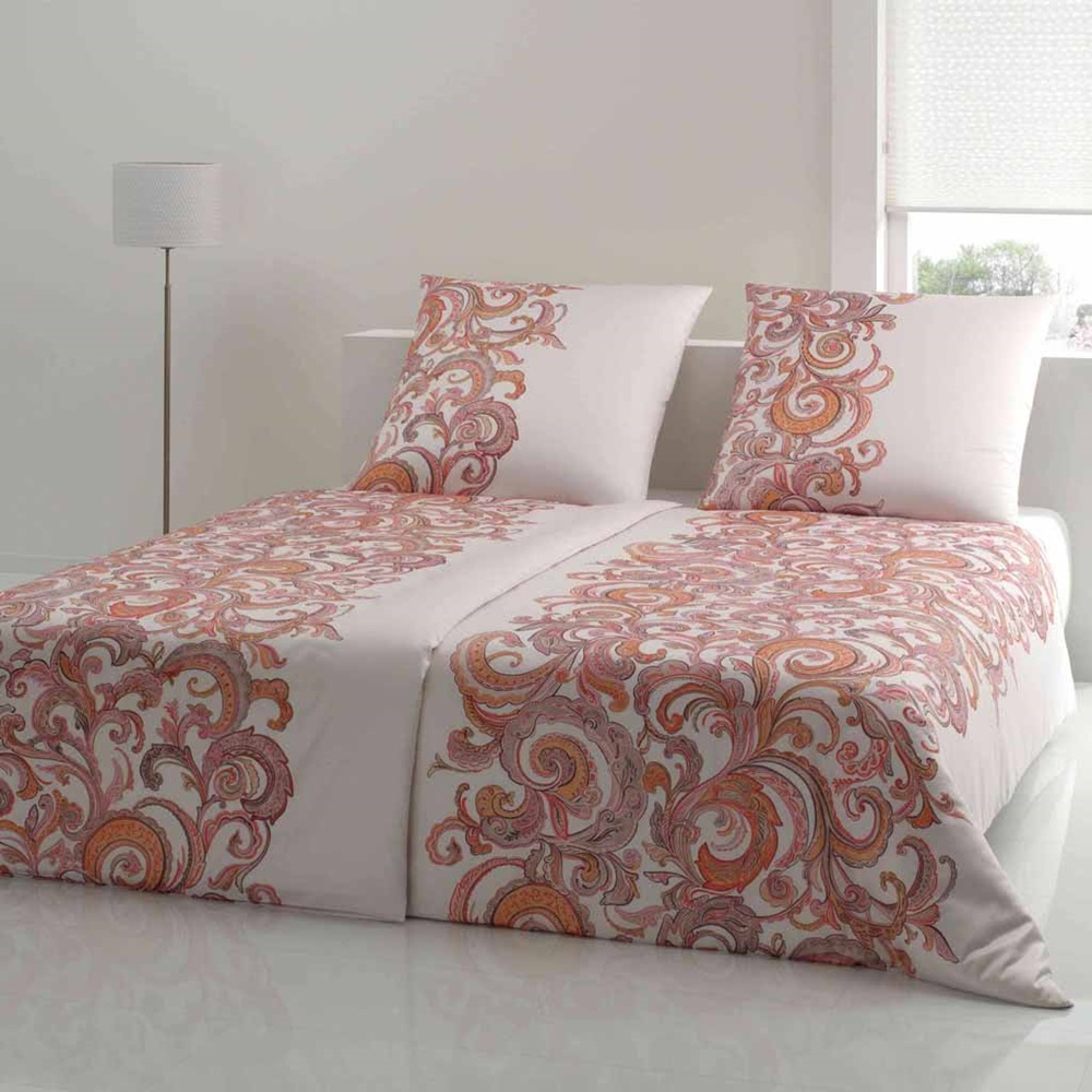 Elegante Jersey Bettwäsche Cosimo in Natur-Ziegel 135 x 200 cm