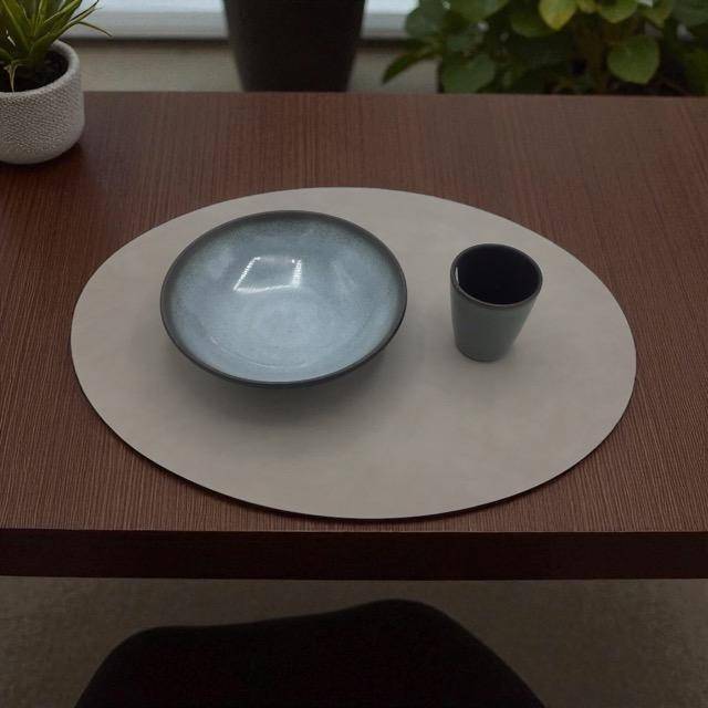 Lind DNA Tischset Oval L Light Grey Nupo in 35 x 46 cm