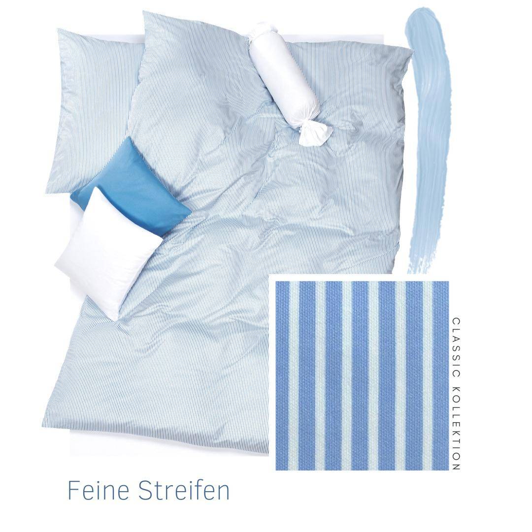 Doris Meyer Kissenhülle zur Jersey Bettwäsche Streifen Fb.Bleu 40 x 80 cm