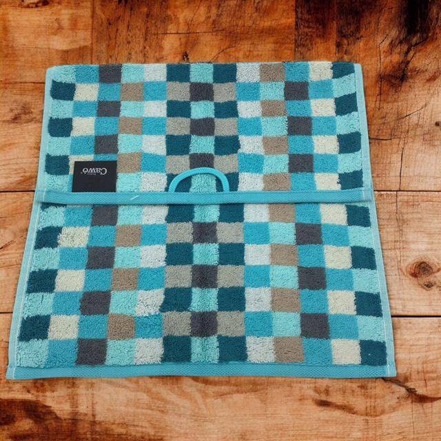 Cawö Frottiertuchserie Unique Karo 942 Türkis Gästetuch 30 x 50 cm