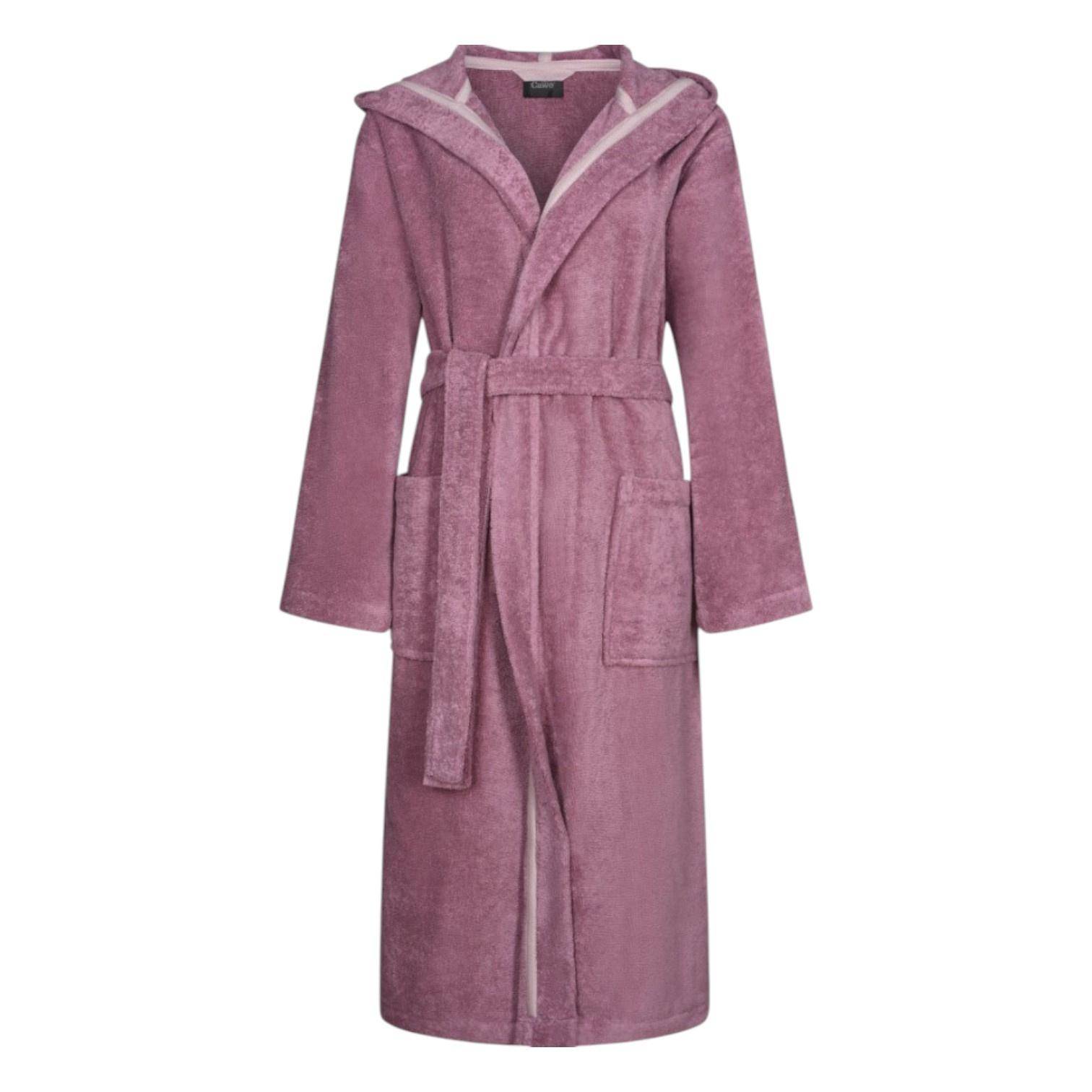 Cawö Damen Bademantel Kapuze Luxury Basics 827 Farbe Blush Größe S