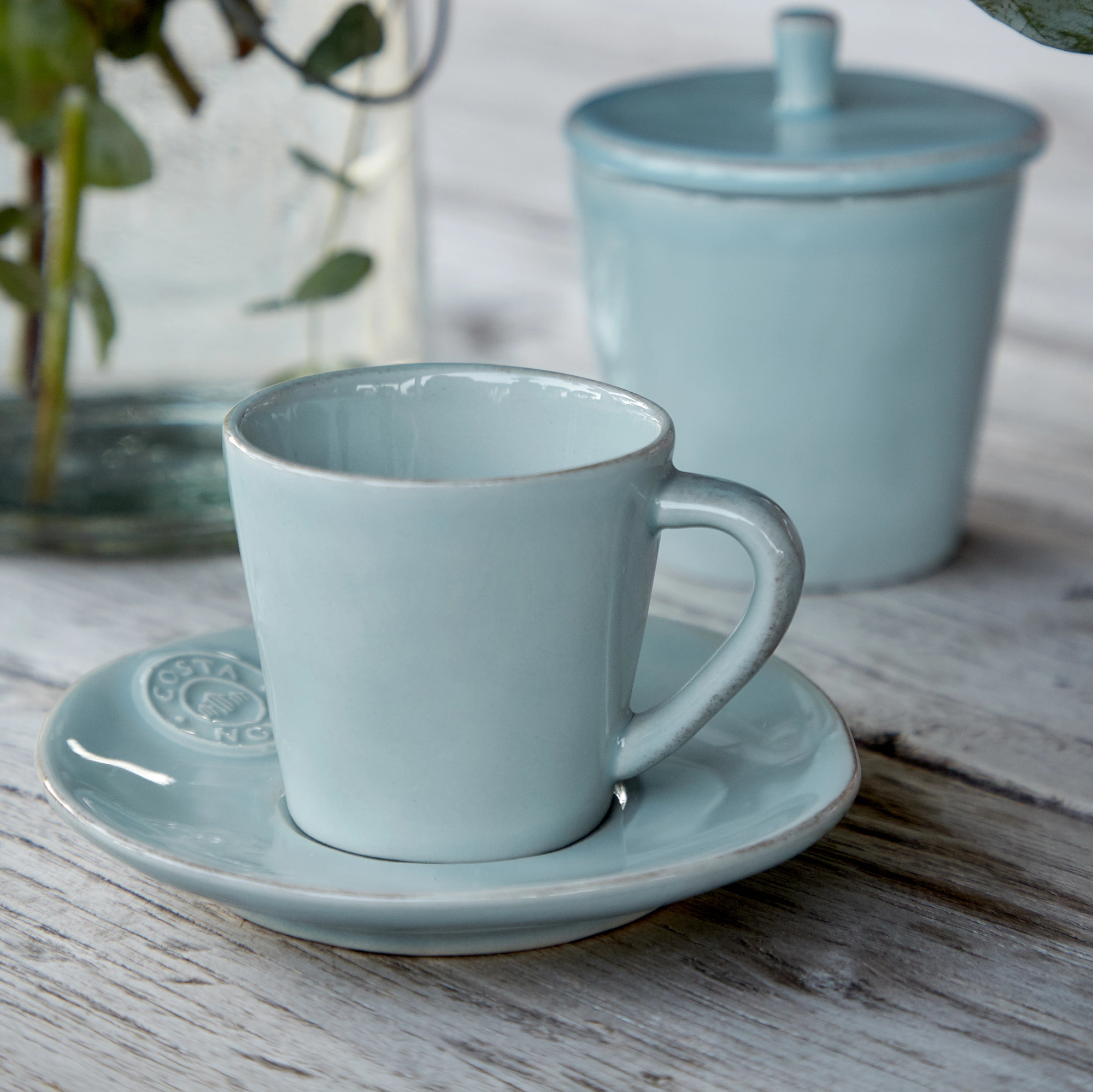 Costa Nova - Kaffeetasse mit Unterteller Nova Turquoise