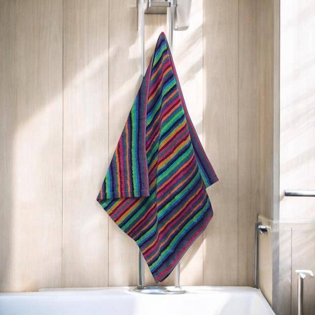 Cawö Frottiertuchserie Lifestyle Streifen Multicolor 7048 Col. 84 Saunatuch 70 x 180 cm