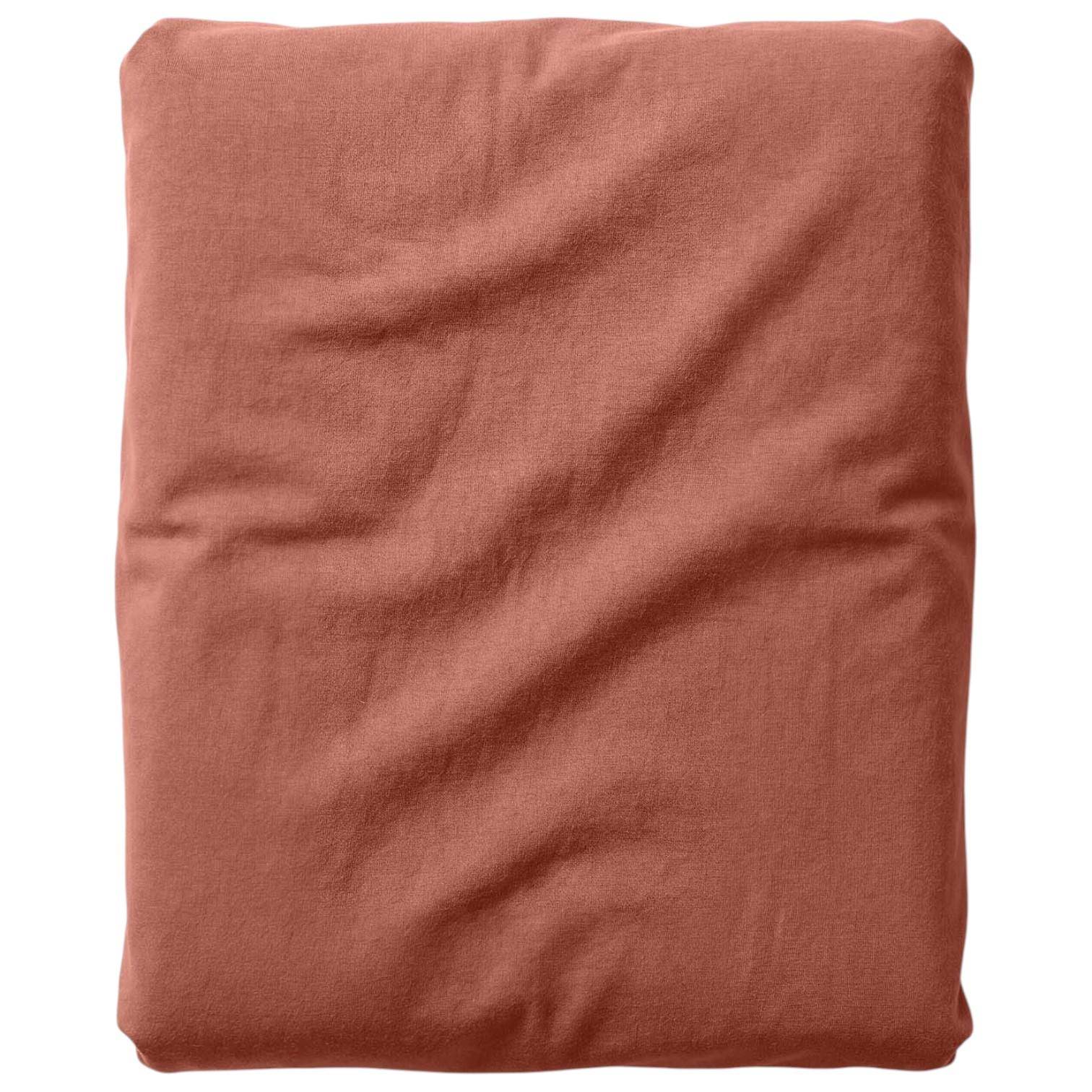 ESSENZA Fine Organic Jersey Spannbetttuch Terracotta 140-160 x 200-220 cm
