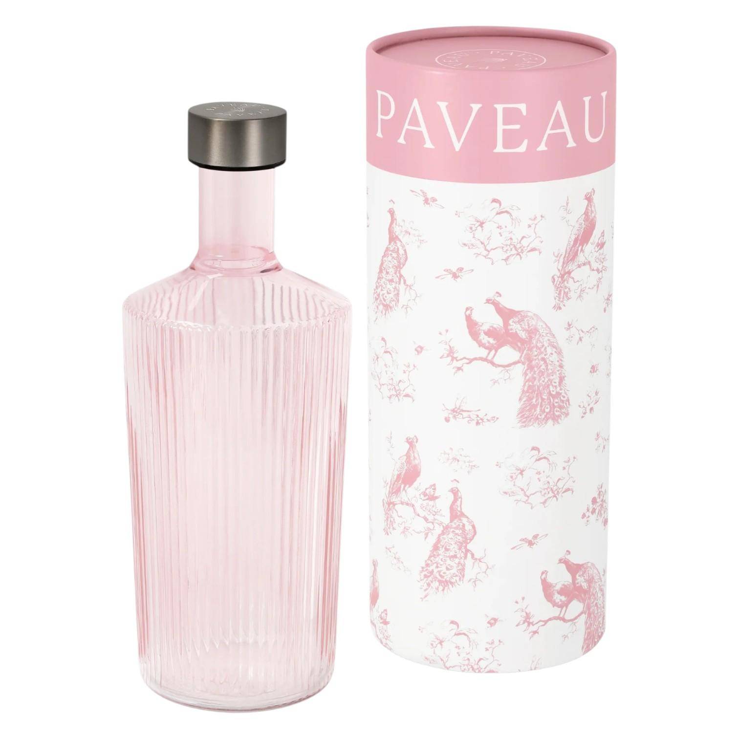 Paveau Ribbed Wasserflasche aus Glas mit dekorativer Geschenkverpackung – stilvoll und nachhaltig.