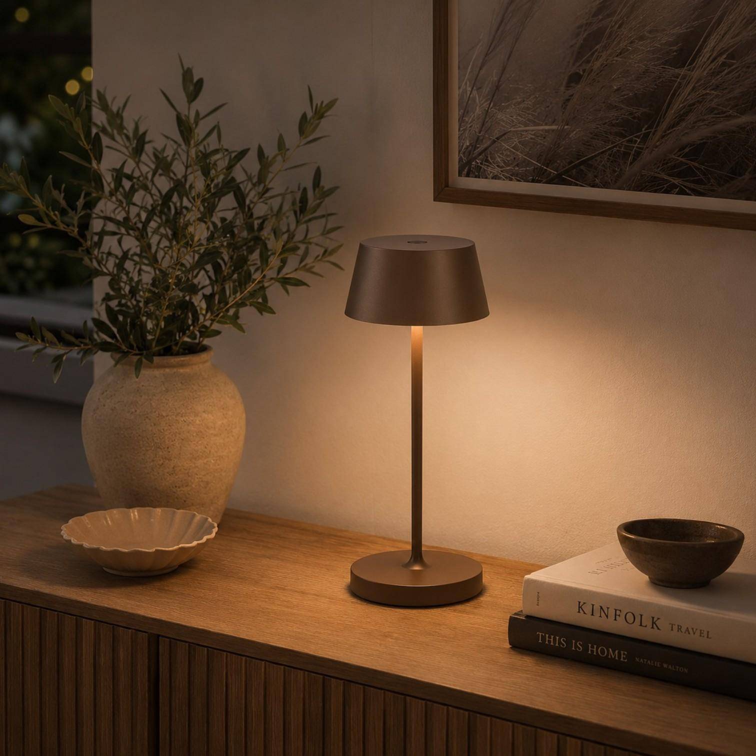 QOOZII Kabellose LED Tischlampe MALTA - Corten