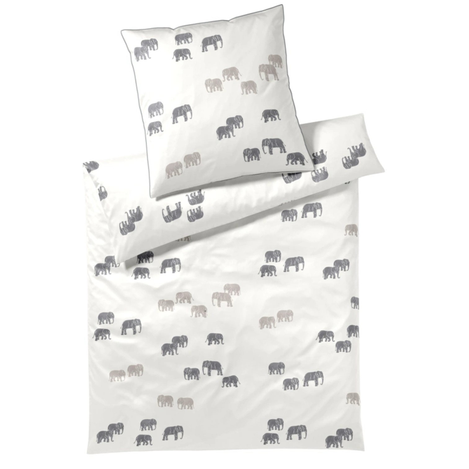 Elegante Bambus Baumwollsatin Bettwäsche Elephant Walk Natur 135 x 200 cm