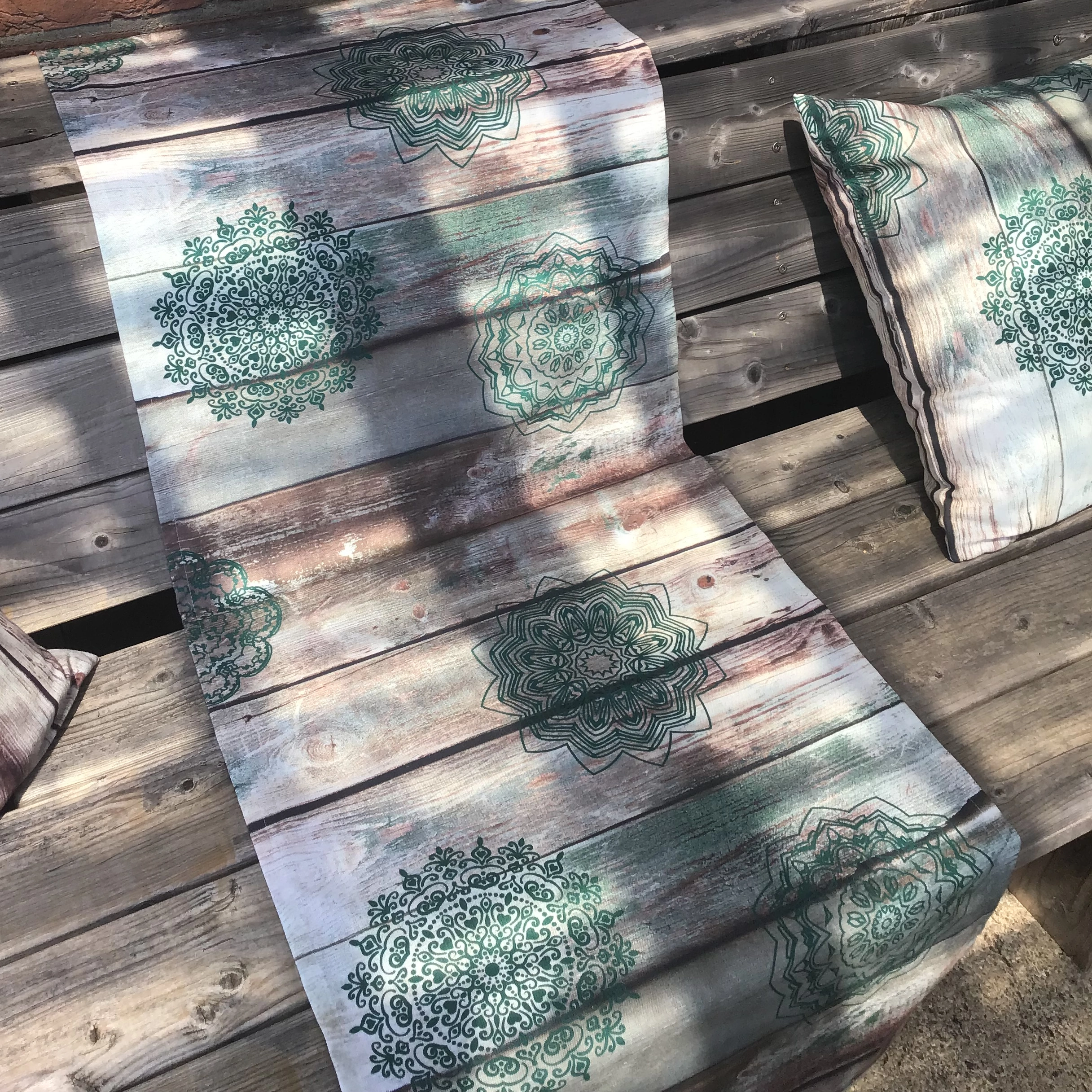 Pichler Tischläufer Vintage Wood Grün 50 x 150 cm