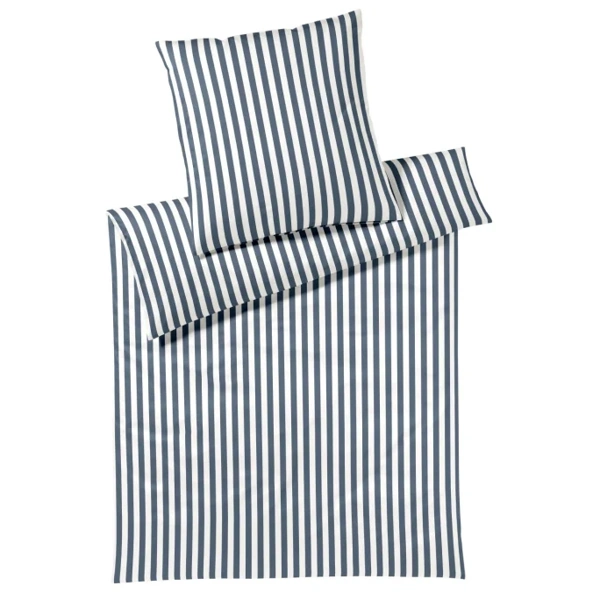 Elegante Jersey Bettwäsche Straight Navy 155 x 220 cm