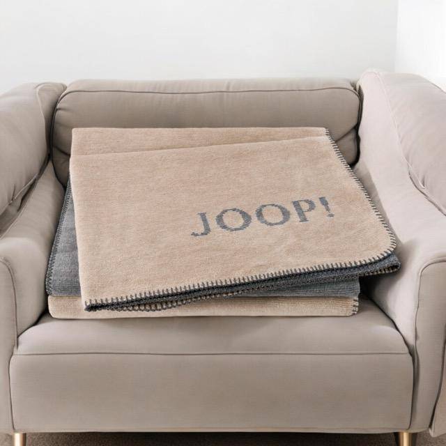 JOOP! Wohndecke Melange Doubleface Sand - Stein 150 x 200 cm