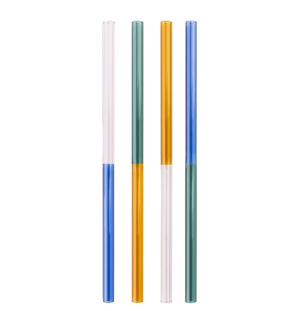 Tranquillo Raiinbow Glas Strohhalme 4er Set