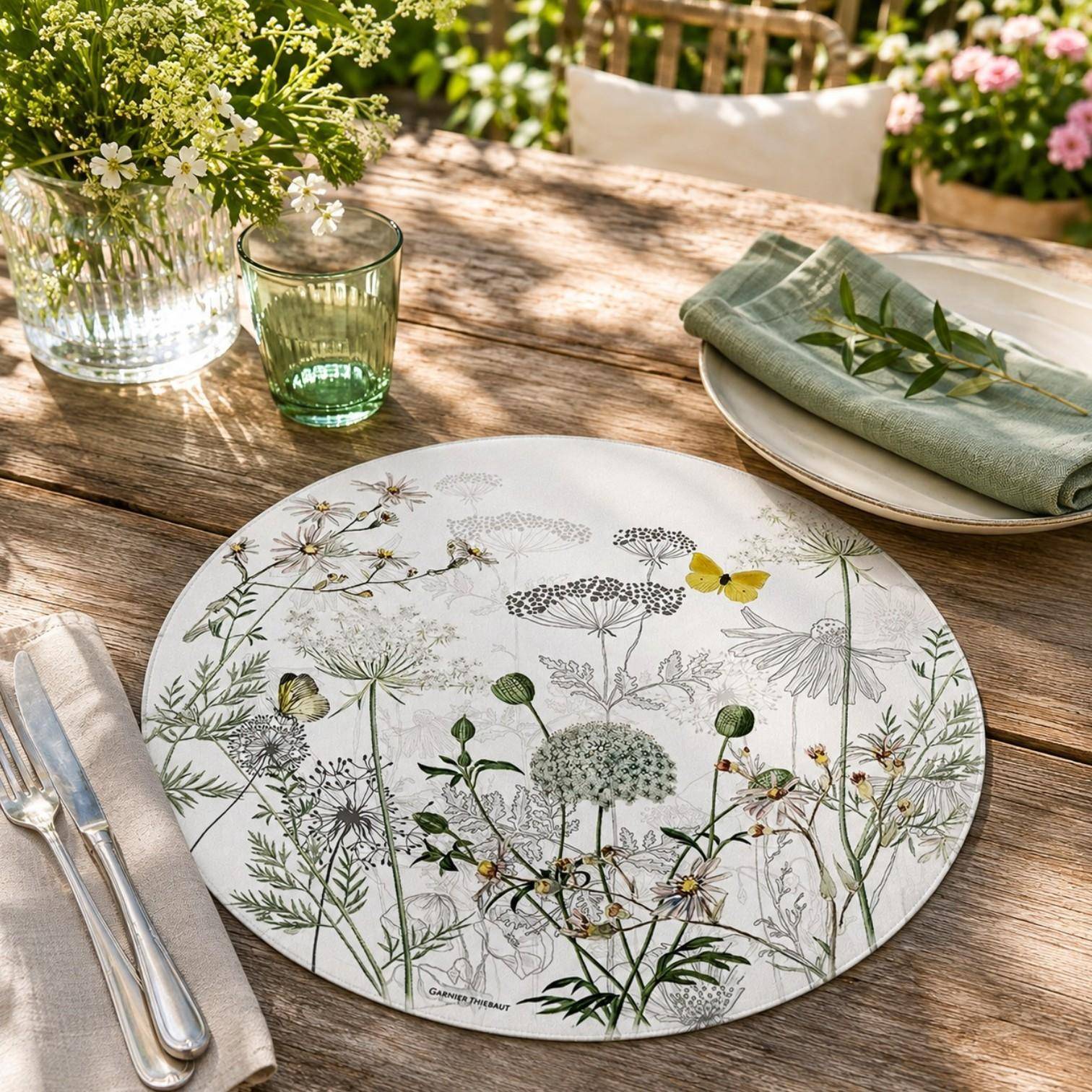 Garnier Thiebaut Tischset Escapades magiques blanc Ø 38 cm