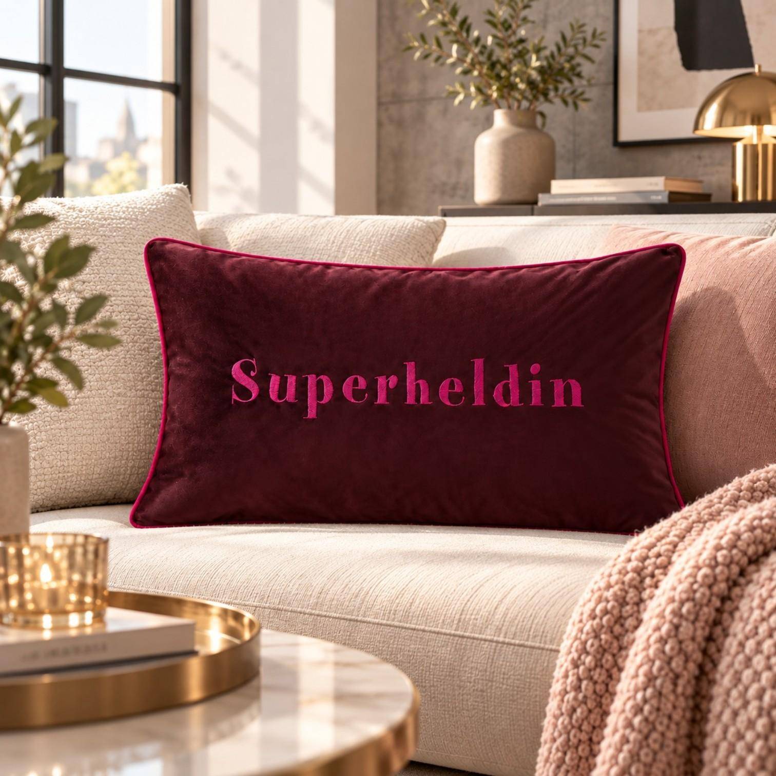 Pad Kissenhülle Letters Superheldin 30 x 50 cm