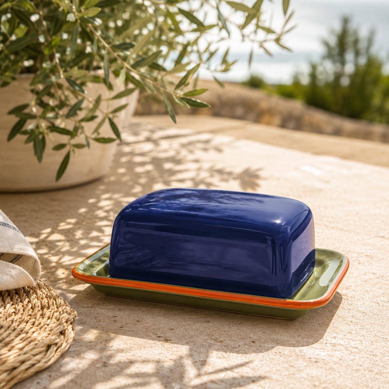 Tranquillo Butterdose Colouri Blau/Grün/Orange
