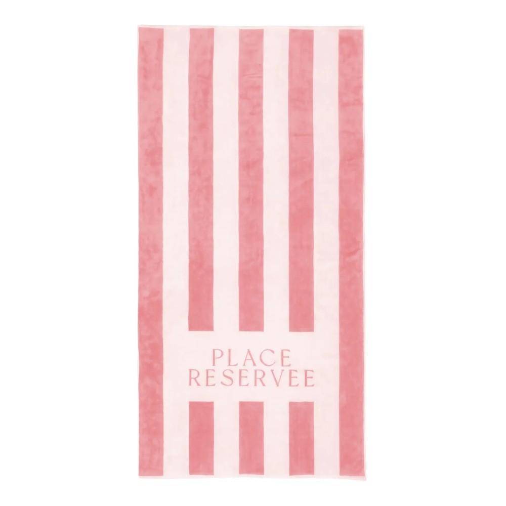 Sunset BV Strandtuch Place Reservee Pink Lemonade 100 x 200 cm mit rosa-weißen Streifen aus 100 % Baumwolle