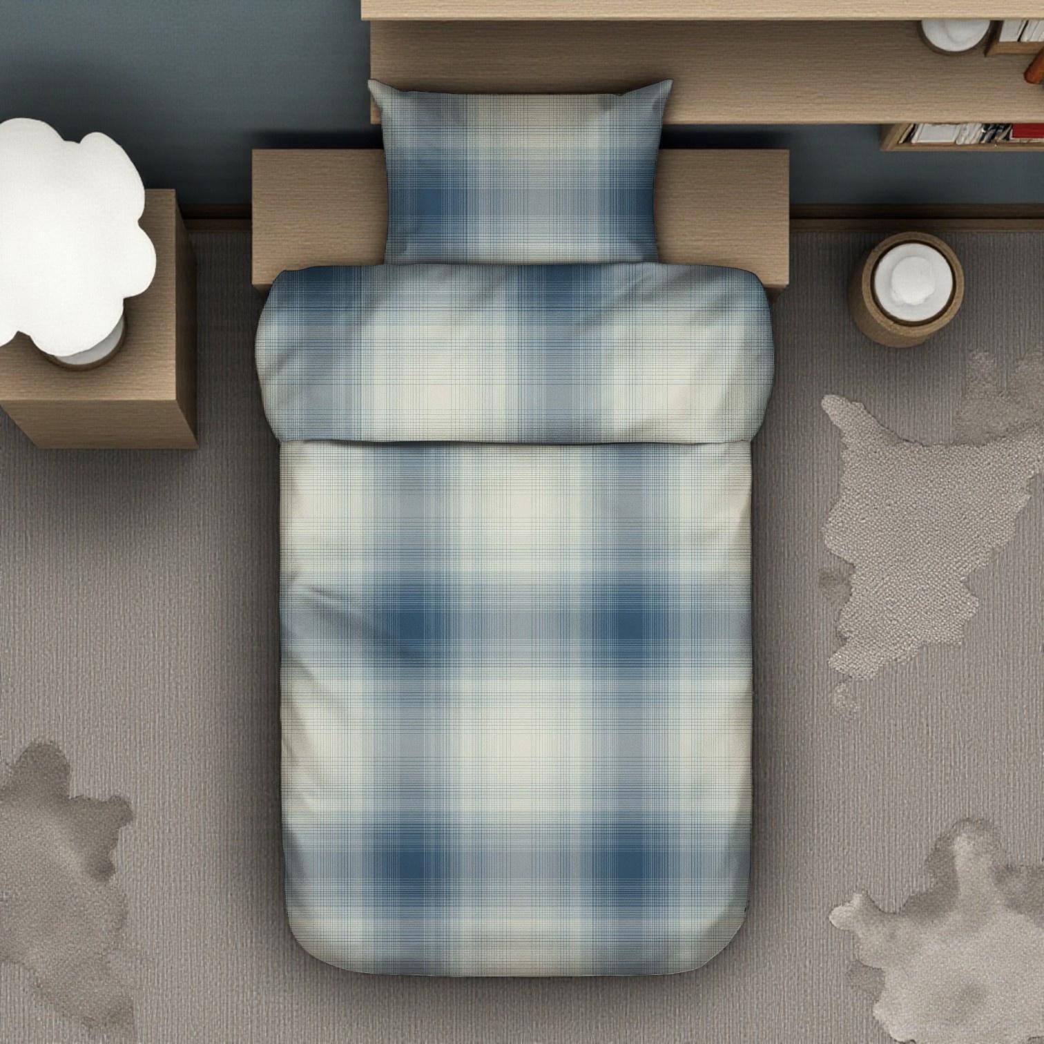 Marc O'Polo Flanell Bettwäsche Phia Stormy Blue 155 x 220 cm
